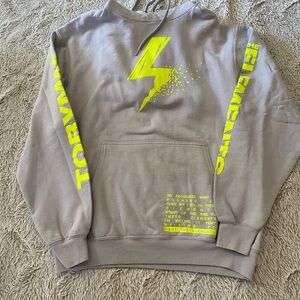 Men's Toby Mac The Elements Tour Concert Gray Hoodie with Neon Yellow Bolt